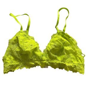 Aerie Neon Green Yellow Lace Bralette XS‎ NWT
